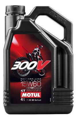 Obrazek Motul OFF Road 300V 15W60 4L 4T syntetyczny olej silnikowy Factory Line