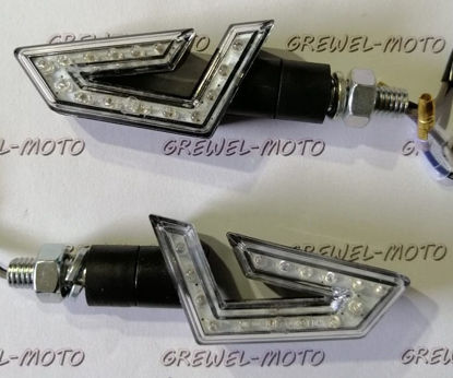 Obrazek Kierunkowskaz LED 1397 obudowa czarna klosz biały gwint M8