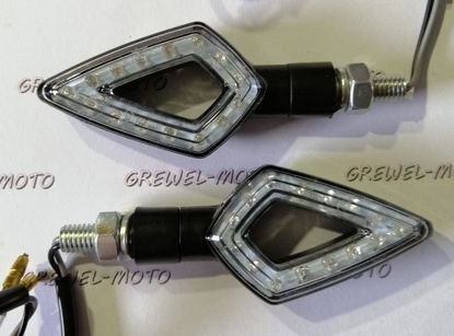 Obrazek Kierunkowskaz LED 1398 obudowa czarna klosz biały gwint M8