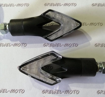 Obrazek Kierunkowskaz LED 1399 obudowa czarna klosz biały gwint M8