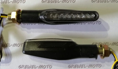 Obrazek Kierunkowskaz LED 1426 obudowa czarana klosz biały gwint M10
