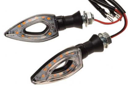 Obrazek Kierunkowskaz LED 1476 obudowa czarna klosz biały gwint M10