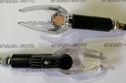 Obrazek Kierunkowskaz LED 1445 obudowa czarna klosz biały gwint M8