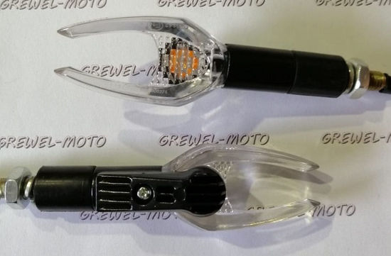 Obrazek Kierunkowskaz LED 1445 obudowa czarna klosz biały gwint M8
