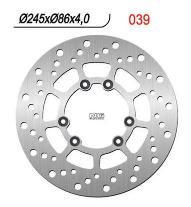 Obrazek 039 Tarcza hamulcowa NG 039 przód 245x86x4 6x6,5 Yamaha XT XTX 250 08-21, XT 350 90-00 NG039