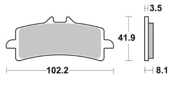 Obrazek 841HS Klocki hamulcowe SBS 841 HS sinter kolor złoty