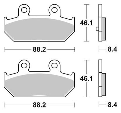 Obrazek 182MS Klocki hamulcowe SBS 182 MS Maxi sinter kolor złoty