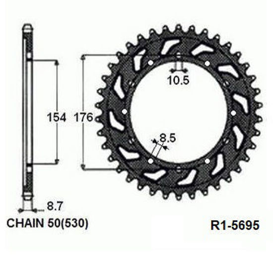 Obrazek SUNR1-5695-43 Sunstar Zębatka stalowa tylna 43 zęby (JTR1340,43)