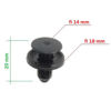 Obrazek RVT-PP04 Tourmax kołek montażowy do owiewek grubość 8 mm kołnierz 18 mm długość 20 mm