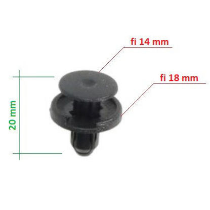 Obrazek RVT-PP04 Tourmax kołek montażowy do owiewek grubość 8 mm kołnierz 18 mm długość 20 mm
