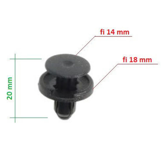 Obrazek RVT-PP04 Tourmax kołek montażowy do owiewek grubość 8 mm kołnierz 18 mm długość 20 mm