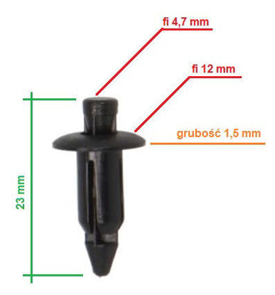 Obrazek RVT-PR03 Tourmax kołek montażowy do owiewek grubość 6 mm kołnierz 12 mm długość 23 mm