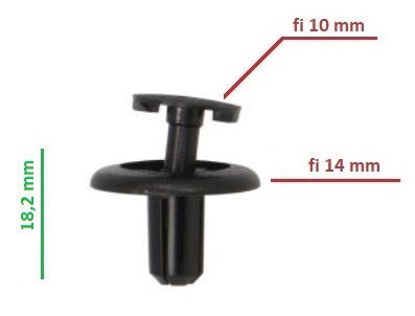 Obrazek RVT-PT03 Tourmax kołek montażowy do owiewek grubość 6 mm kołnierz 14 mm długość 18,2 mm