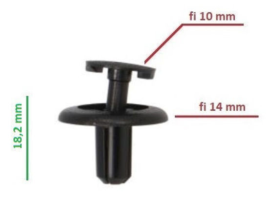 Obrazek RVT-PT03 Tourmax kołek montażowy do owiewek grubość 6 mm kołnierz 14 mm długość 18,2 mm