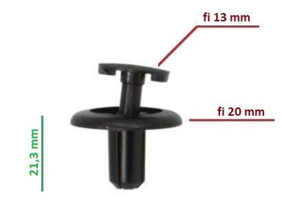Obrazek RVT-PT05 Tourmax kołek montażowy do owiewek grubość 8 mm kołnierz 20 mm długość 21,3 mm