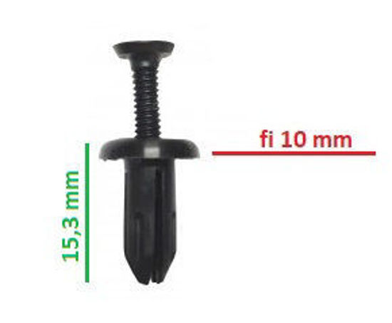 Obrazek RVT-SR04 Tourmax kołek montażowy do owiewek grubość 5 mm kołnierz 10 mm długość 15,3 mm