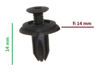 Obrazek RVT-SR01 Tourmax kołek montażowy do owiewek grubość 6 mm kołnierz 14 mm długość 14 mm