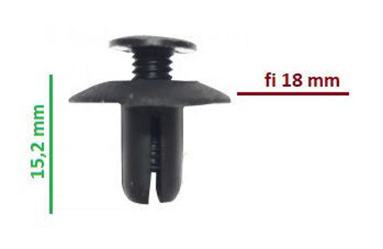 Obrazek RVT-SR05 Tourmax kołek montażowy do owiewek grubość 7 mm kołnierz 18 mm długość 15,2 mm