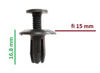 Obrazek RVT-SR07 Tourmax kołek montażowy do owiewek grubość 6 mm kołnierz 15 mm długość 16,8 mm
