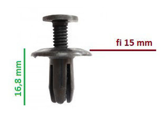 Obrazek RVT-SR07 Tourmax kołek montażowy do owiewek grubość 6 mm kołnierz 15 mm długość 16,8 mm