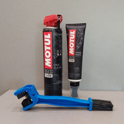 Obrazek Zestaw do czyszczenia i smarowania łańcucha Motul C1 C5 szczotka