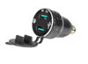 Obrazek Podwójne gniazdo USB z woltomierzem 2x USB QC 3.0 - 18W wejście 12-24V złącze DIN