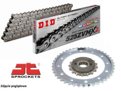 Obrazek Zestaw napędowy VFR 800 X Crossrunner 15-21 łańcuch DID 525 ZVMX2 110 ogniw stalowy zębatki JT 16RB/43 (DID525ZVMX2-110 JTF1332,16RB JTR1346,43)