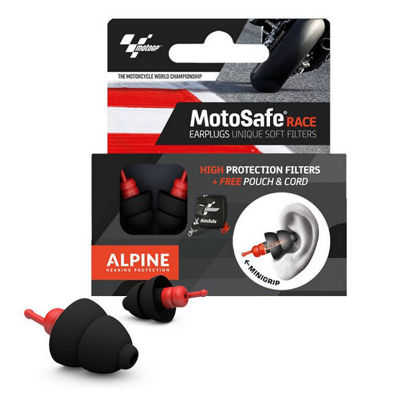 Obrazek ALPINE MotoSafe MotoGP zatyczki do uszu stopery MotoSafe Race edycja MotoGP czarne