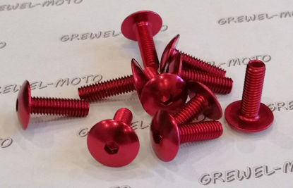 Obrazek Śrubki do owiewek śruba owiewki Aluminium 6/20 gwint M6x1 CZERWONA