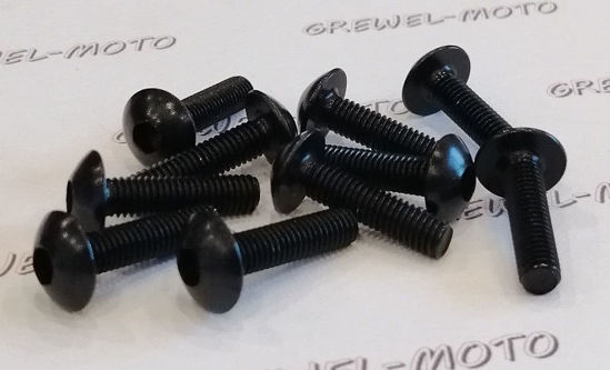 Obrazek Śrubki do owiewek śruba owiewki Aluminium 5/20 gwint M5x0,8 CZARNA