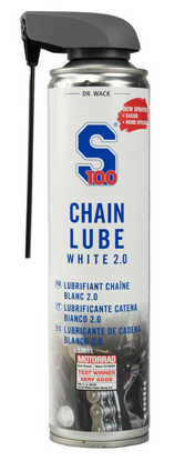Obrazek S100 Chain Lube White 2.0 400 ml biały smar do łańcucha S100 3452 White Chain Spray