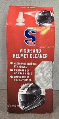 Obrazek S100 Visor and Helmet Cleaner 100 ml Preparat do czyszczenia wizjera i skorupy kasku + ściereczka z mikrofibry S100 3406