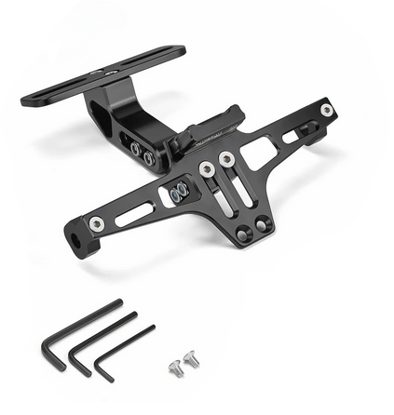 Obrazek Stelaż tablicy rejestracyjnej z podświetleniem LED CZARNY uchwyt tablicy mocowanie tablicy