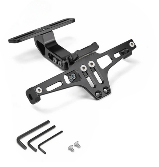 Obrazek Stelaż tablicy rejestracyjnej z podświetleniem LED CZARNY uchwyt tablicy mocowanie tablicy